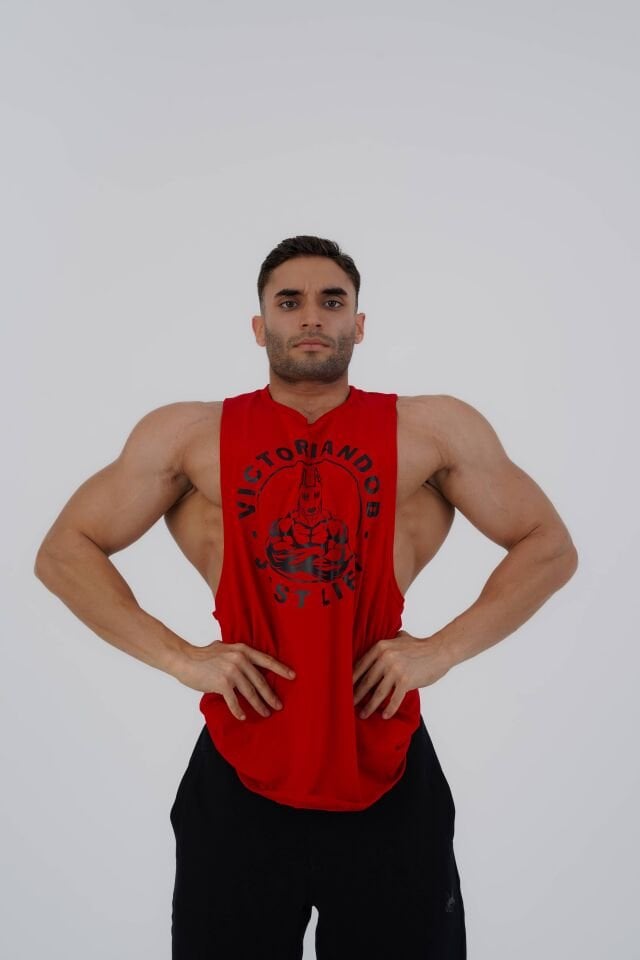 Just Lift Drop Arm Tank Carmine Red - XL