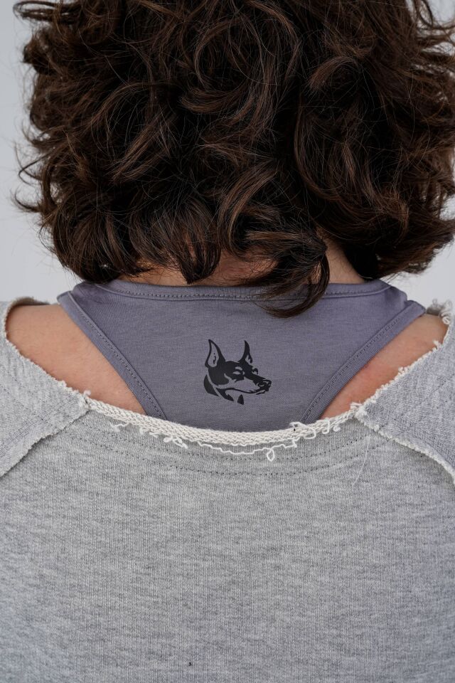 Just Lift Rag Top Charcoal Grey Marl - M