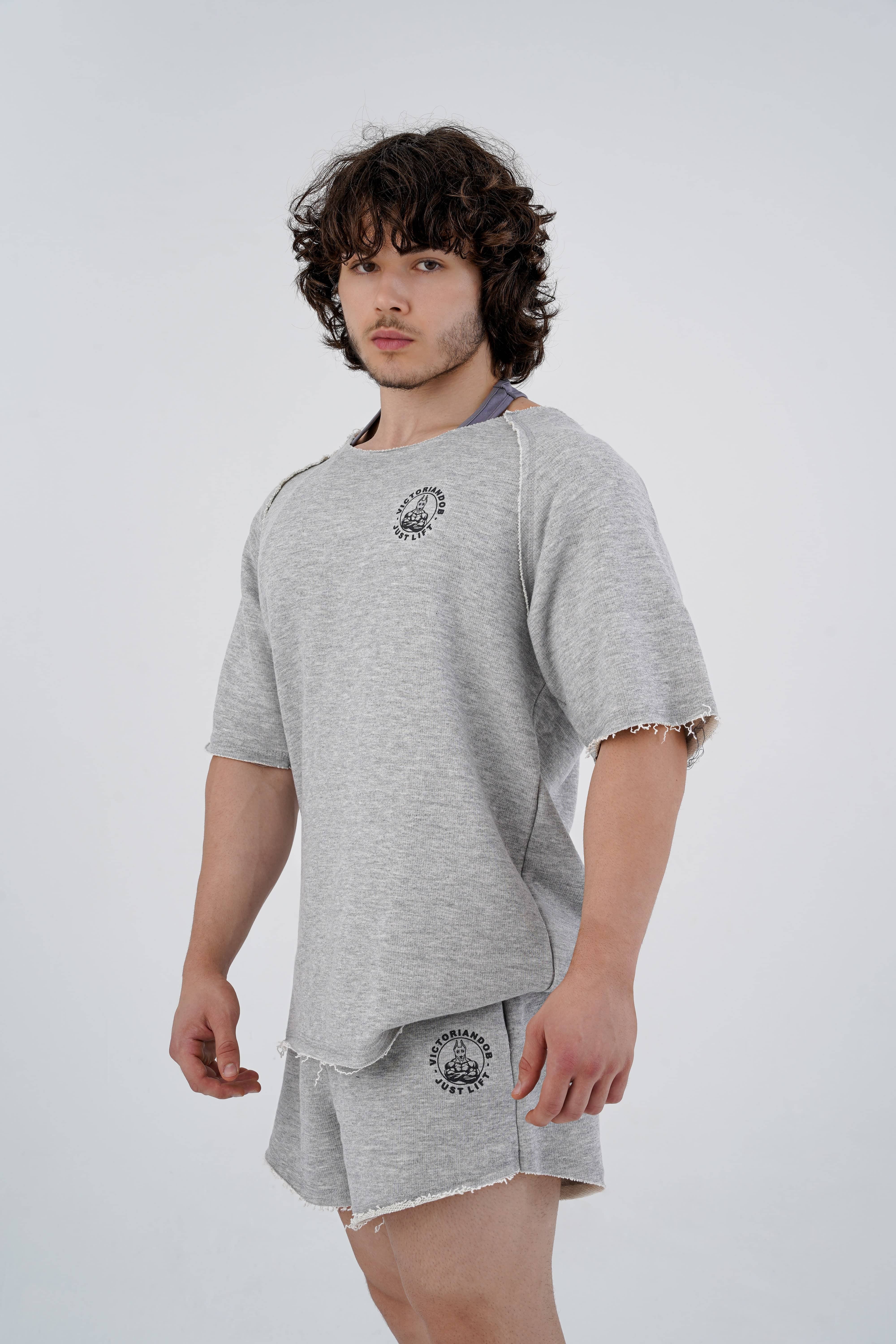 Just Lift Rag Top Charcoal Grey Marl - XL