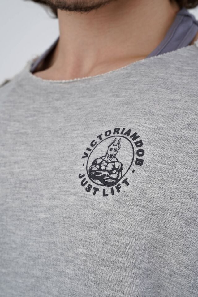 Just Lift Rag Top Charcoal Grey Marl - XL