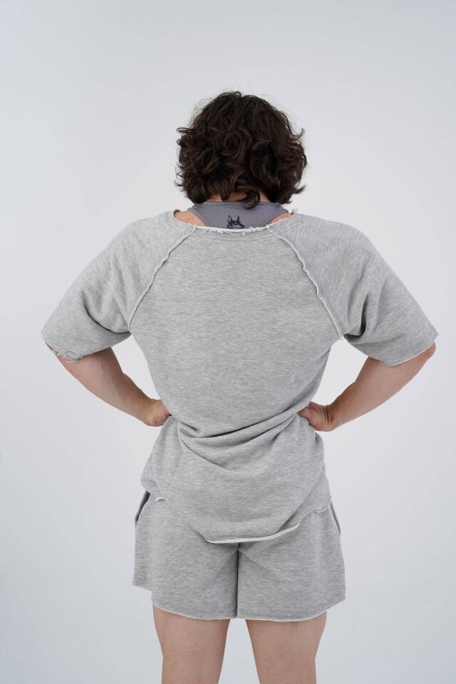Just Lift Rag Top Charcoal Grey Marl - XL